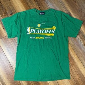 NBA Exclusive Collection Utah Jazz Playoffs Vintage Retro TShirt Green Large L